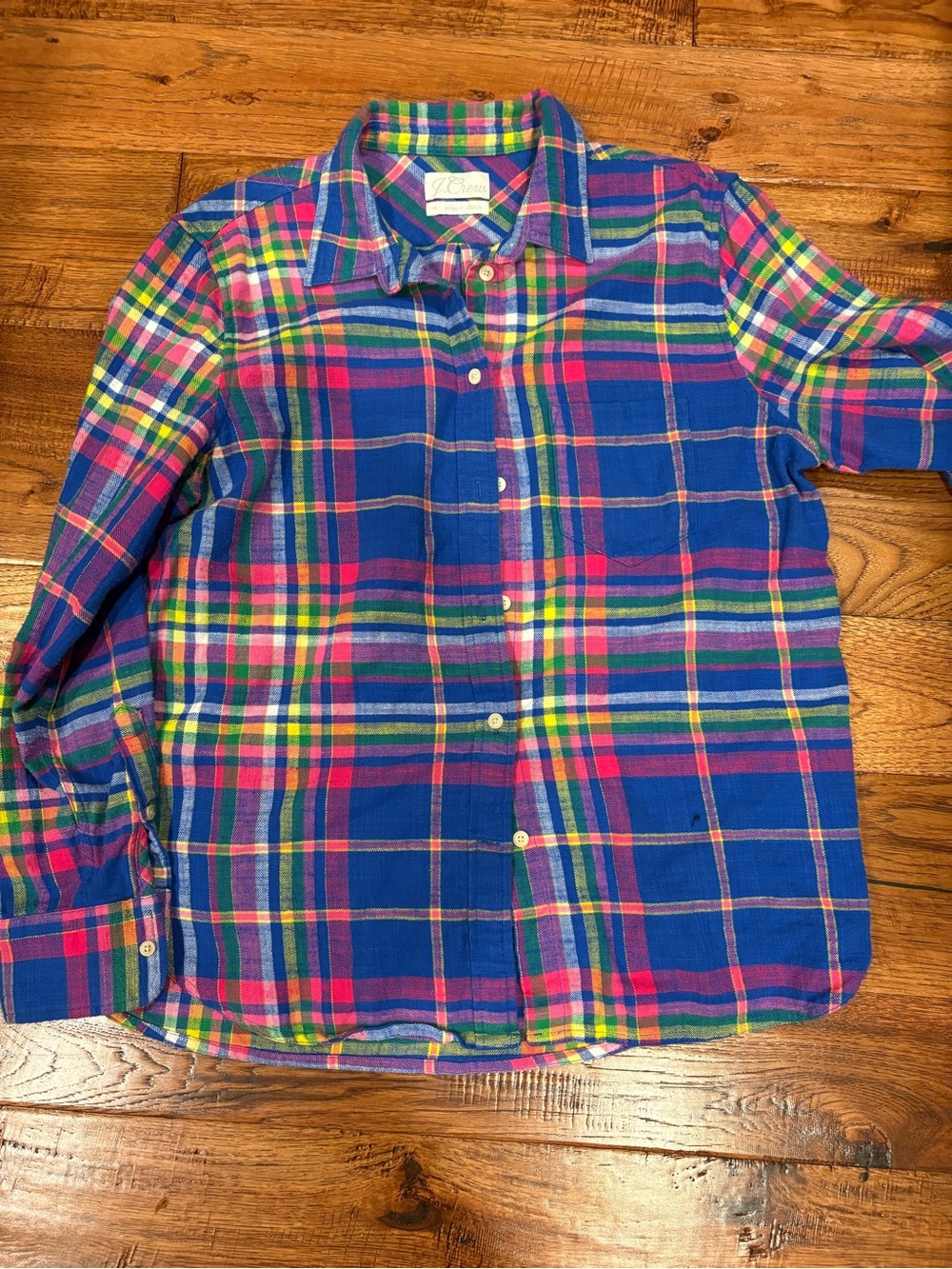 J.Crew Plaid Flannel Button Down Shirt Size 12 Multicolor
